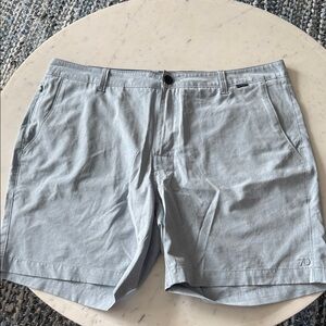 7 Diamonds Men’s Dynamic Performance Shorts Light Blue Flat-Front 36